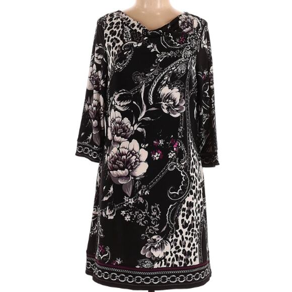 White House Black Market Sheath Dress - Black/Purple Floral - NWT Size XL - Picture 1 of 5
